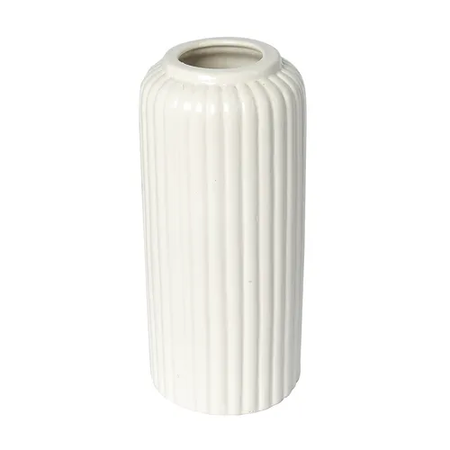 Striped Cylinder Vase (White) 25CM