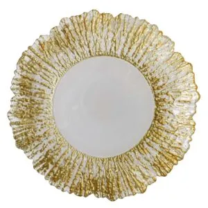 Glass Under Plates - Gold Blossom