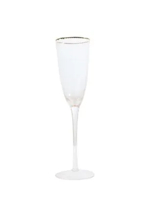 Gold Rim Flute Glass