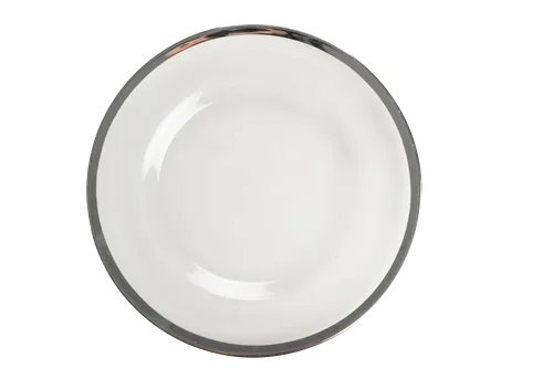 Glass Under Plates - Silver Rim