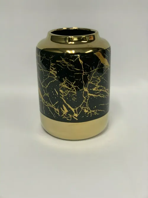 Vase - Black & Gold Marble