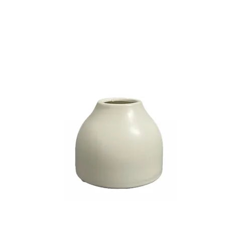 Vase - White Ceramic Dome Pot