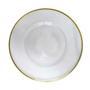 Glass Under Plates - Gold Rim with Lines