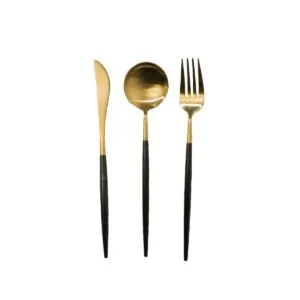 Black & Gold Cutlery - Spoon