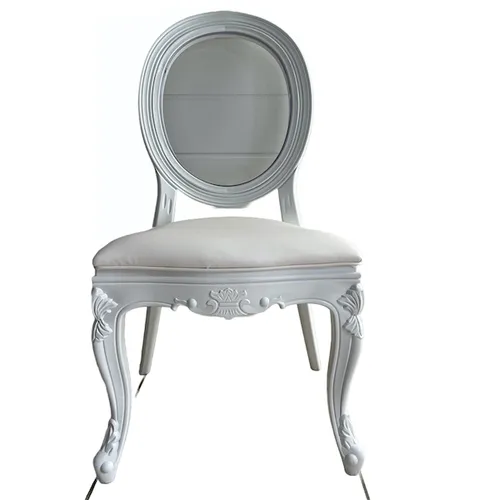 Louis Dining Chair (Clear Back) - White