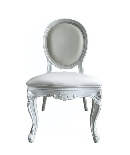 Louis Dining Chair (Solid Back) - White