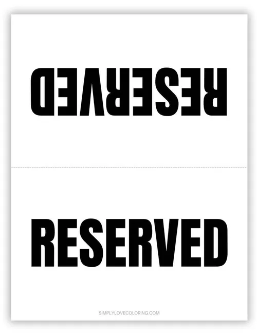 Reserved Seating Signs
