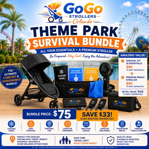 Stroller + Theme Park Survival Kit