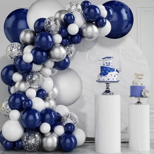 Navy and White - Balloon Garland - By the Foot