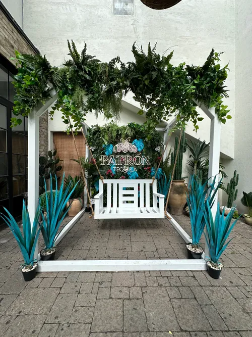 New! White Pergola With Jute Rope Swing