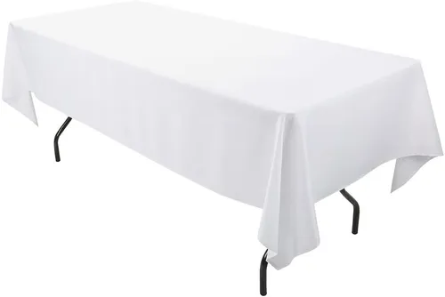 White Rectangular 6ft Tablecloth 