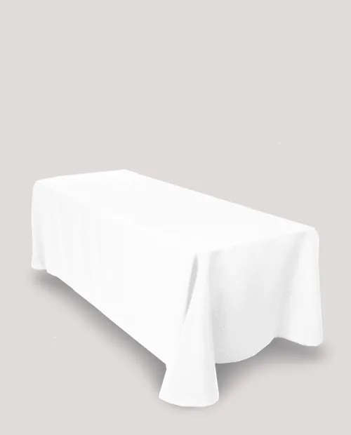 White Rectangular Table Cloth - 8ft
