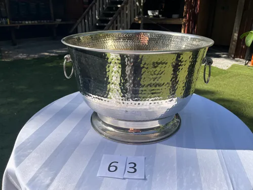 Champagne Cooler / Drinks Bath - Deep Nickel w/ Handles- LRG