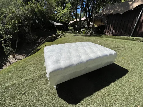 White Rectangular Ottoman