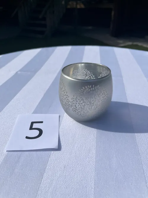 Candle Holder / Votive - Silver - Round