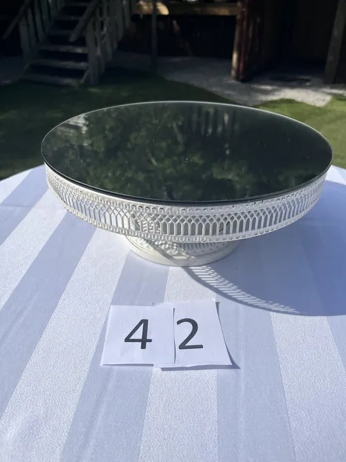 Cake Stand - French Lace w/ mirror