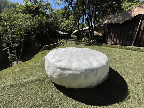 White LARGE Round Ottoman