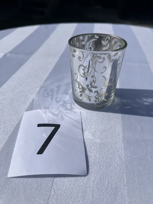 Candle Holder / Votive - Silver - Leaf