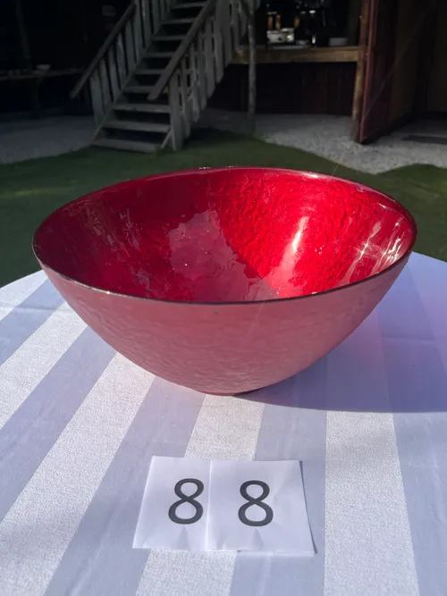 Harvest / Buffet - Red Glass Bowl Deep - Large