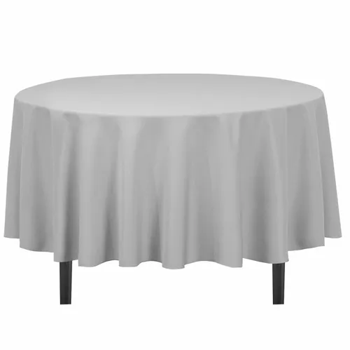 Table Cloth Round - Silver & Black