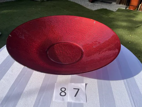 Harvest / Buffet - Red Glass Bowl Wide Taper - Large