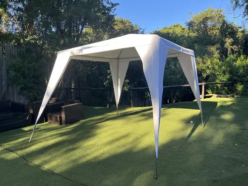 Gazebo - White Bull Denim Cotton Gazebo 4 legs and open sides - 3m x 3m