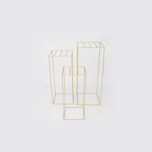 Gold Frame Plinths Set of 3