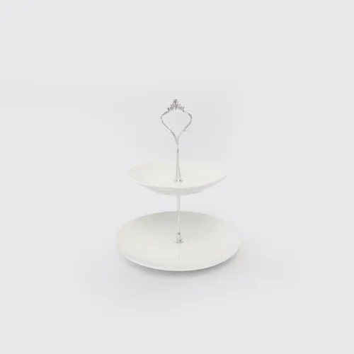 2 Tier Serving Platter Porcelain