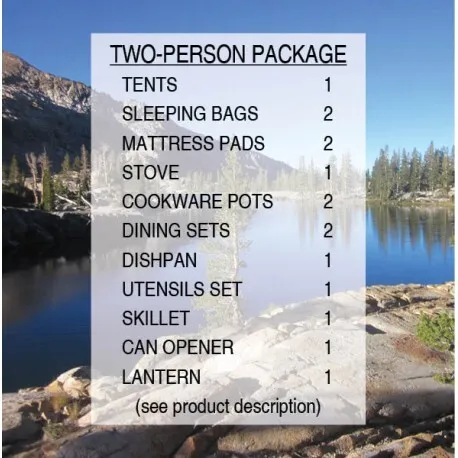 Comfort Camp Kit ( 2 person ) - Tent + Pad or Mattress + Pillow + Sleeping Bag + Lantern