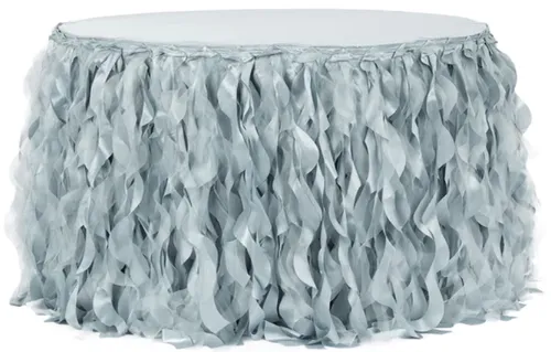 Curly Willow Table Skirt Dusty Blue