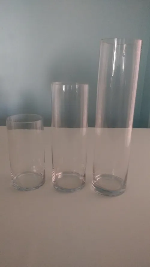 3 Piece Glass Cylinder Vase Set