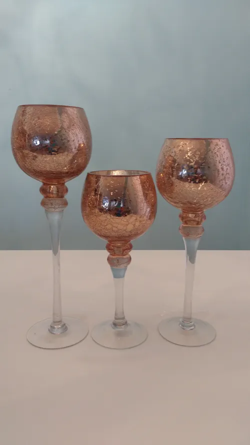 3 Piece Glass Mercury Vase Set