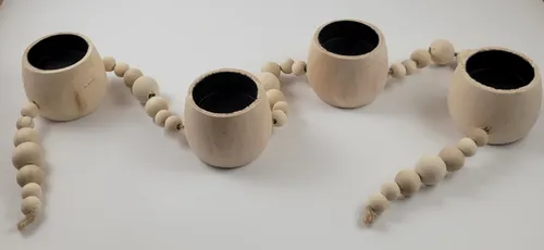 Wood/Bead Candle Holder