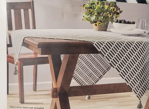 Black & White Stripe Table Cloth