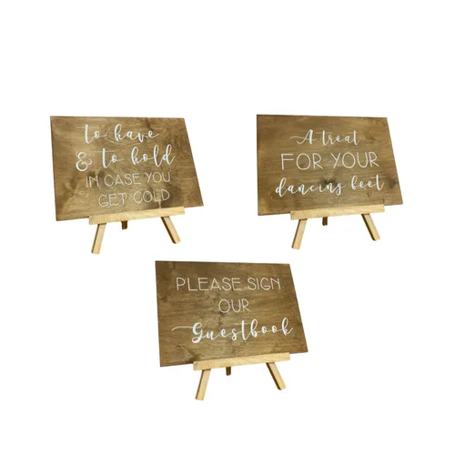 Signage - Rustic Wooden - A4 - Mixed Designs