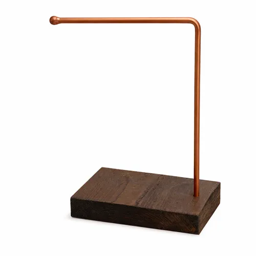 Wooden block & copper pipe menu holder