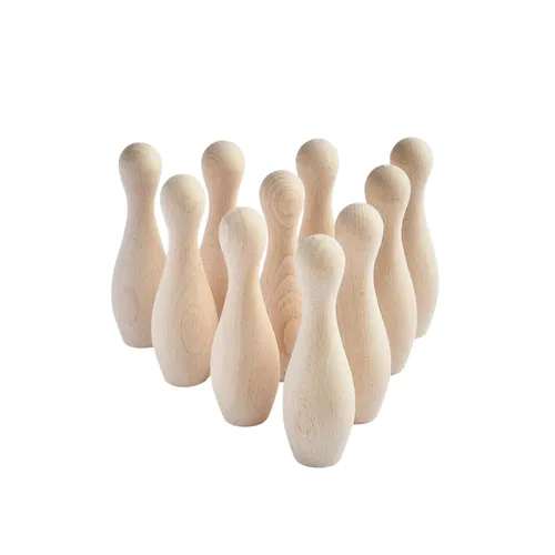 Wooden skittles set