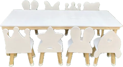 10 Sillas de Madera Blanca Niños