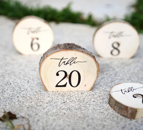 Round Log Piece Table Numbers 1-20