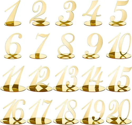 Gold  Acrylic Table Numbers 1-20 