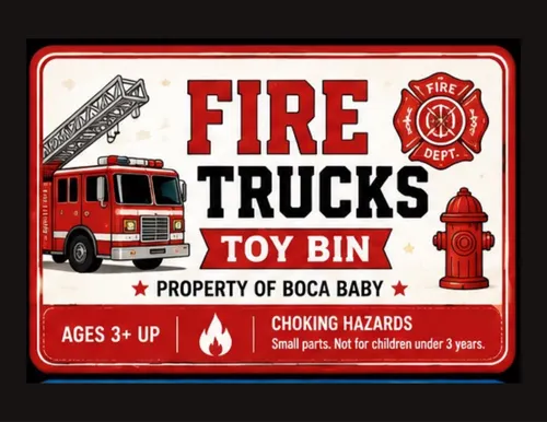 Toy Bin- Firetruck (3+up)