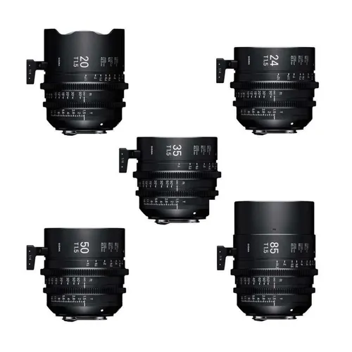 Sigma T/1.5 Cine FF High-Speed Art Prime 5-Lens Set (PL, meter) (20mm, 24mm, 35mm, 50mm, 85mm / PL)