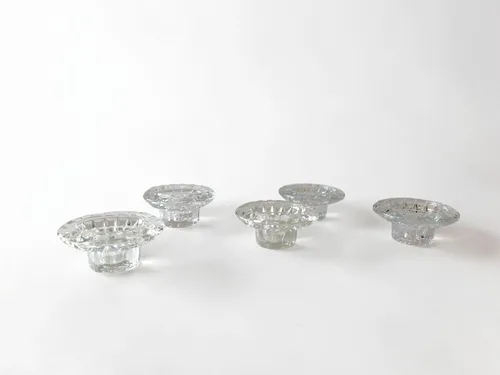 3-Way Low Clear Glass Candle Holders