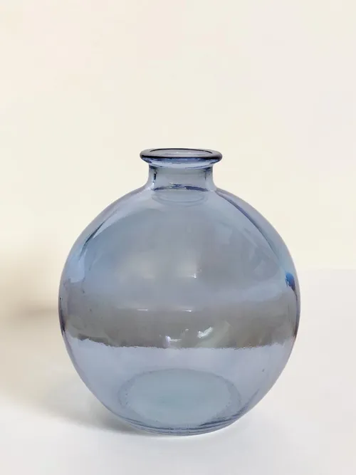 Smoky Blue Recycled Glass Vase
