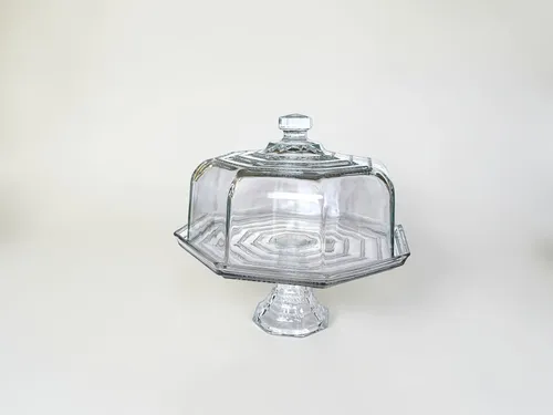 Large Covered Glass Cake Stand