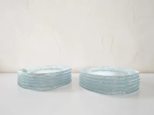 Assorted Clear Glass Dessert Plates