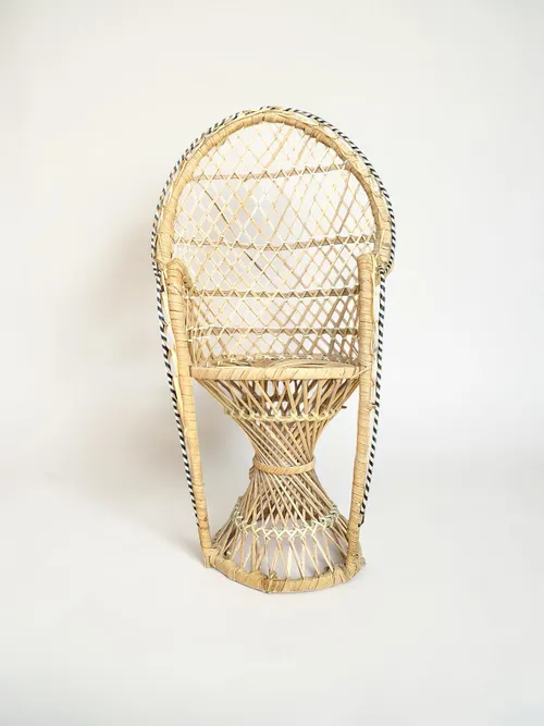 Mini Wicker Peacock Chair Prop