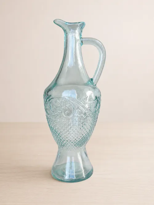 Seafoam Green Glass Pitcher Vase