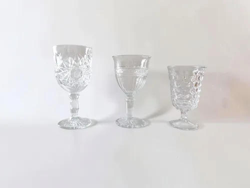 Vintage Clear Glass Water/Wine Goblets