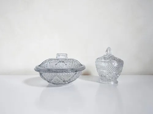 Lidded Cut Glass / Crystal Candy Dishes